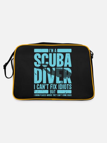 Diving Deep Underwater Summer Lifetsyle Gift - Retro Bag - black/gold - Back