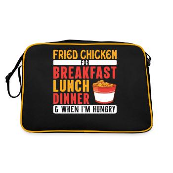 Fried Chicken Meat Food Lovers Life - Retro Bag - black/gold - Back