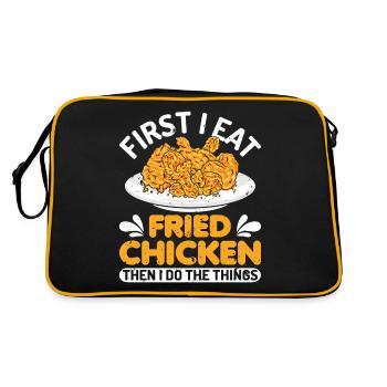 Fried Chicken Happiness Fast Food FoodAholic Gifts - Retro Bag - black/gold - Back