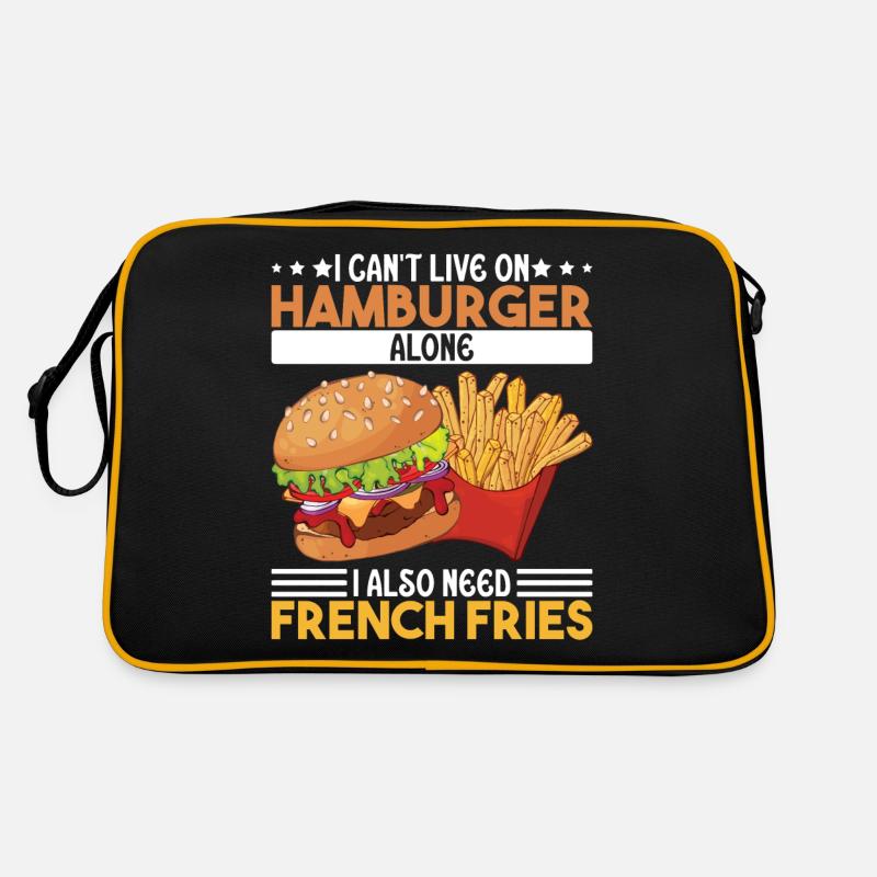 Lebensmittel Lifestyle Fleischige Burger Lebensmit Retro Tasche