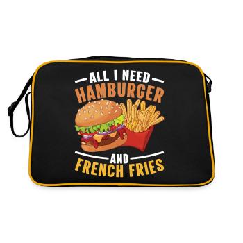 Meaty Hamburger Foodaholic Lifestyle Fast Fo - Retro Bag - black/gold - Back