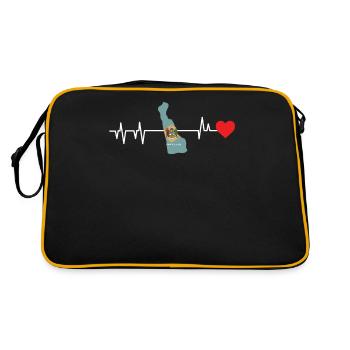 Cadeau de battement de cœur Delaware - Sac Retro - noir/or - Dos
