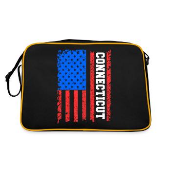 Cadeau du drapeau du Connecticut Usa - Sac Retro - noir/or - Dos
