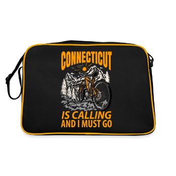 Cadeau de voyage dans le Connecticut - Sac Retro - noir/or - Dos
