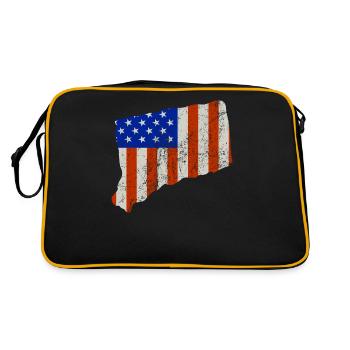 Cadeau du drapeau de l’État des États-Unis du Connecticut - Sac Retro - noir/or - Dos