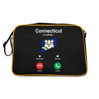 Cadeau de voyage dans le Connecticut - Sac Retro - noir/or - Dos