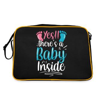 Oui il y a un bébé dedans bébé à l’intérieur enceinte mignon - Sac Retro - noir/or - Dos