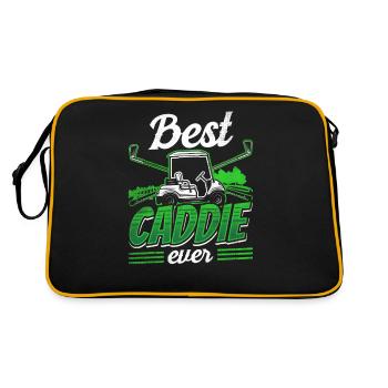 Bester Golf Caddie Aller Zeiten Golfer Golfen - Retro Tasche - Schwarz/Gold - Hinten