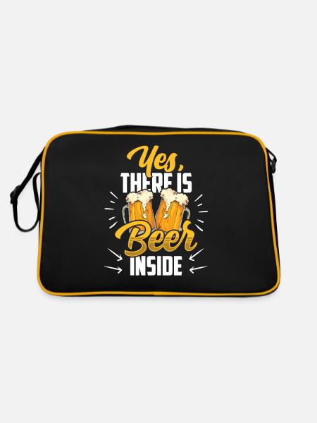 Oui, il y a de la bière dedans Beer Inside Drink drinker - Sac Retro - noir/or - Dos