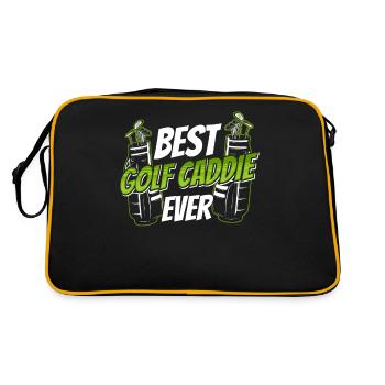 Bester Golf Caddie Aller Zeiten Golfen Golfer - Retro Tasche - Schwarz/Gold - Hinten