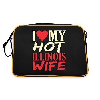 Illinois Woman Gift - Retro Bag - black/gold - Back