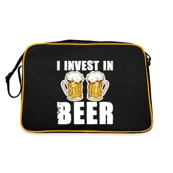 J’investis dans la bière - Sac Retro - noir/or - Dos
