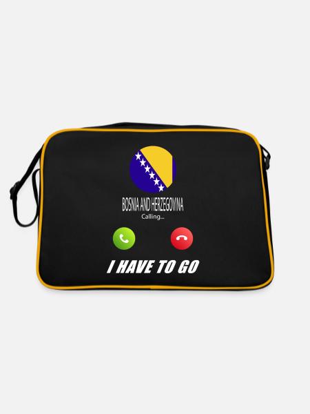 La Bosnie-Herzégovine appelle les drapeaux lusiger - Sac Retro - noir/or - Dos