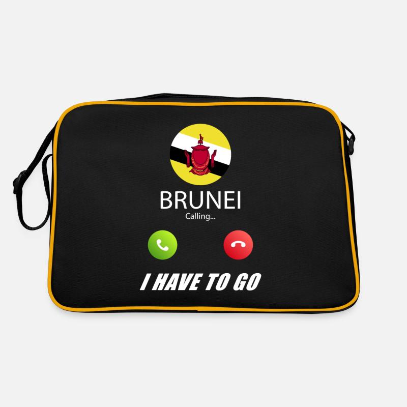 Brunei ruft an Lusiger Flaggen Spruch Retro Tasche