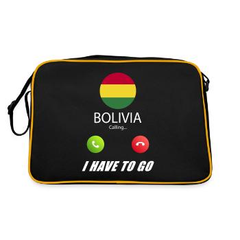 La Bolivie appelle les drapeaux lusiger en disant - Sac Retro - noir/or - Dos