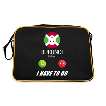 Le Burundi appelle les drapeaux lusiger en disant - Sac Retro - noir/or - Dos