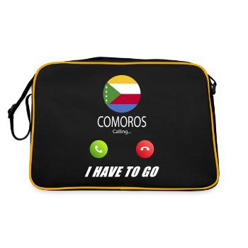 Comoros calls to Lusiger flags saying - Retro Bag - black/gold - Back