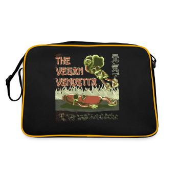 Broccoli Vegan Wrestling Funny Vegetables - Retro Bag - black/gold - Back