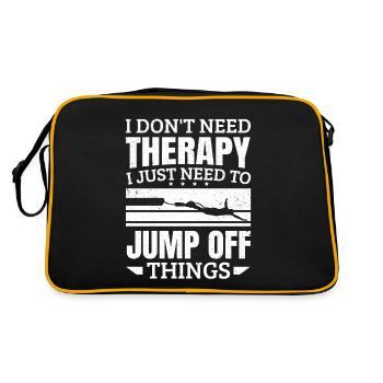 Ich muss nur von den Dingen Bungee-Jumping springen - Retro Tasche - Schwarz/Gold - Hinten