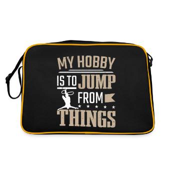 Mein Hobby ist es, von Bungee-Jumping zu springen - Retro Tasche - Schwarz/Gold - Hinten