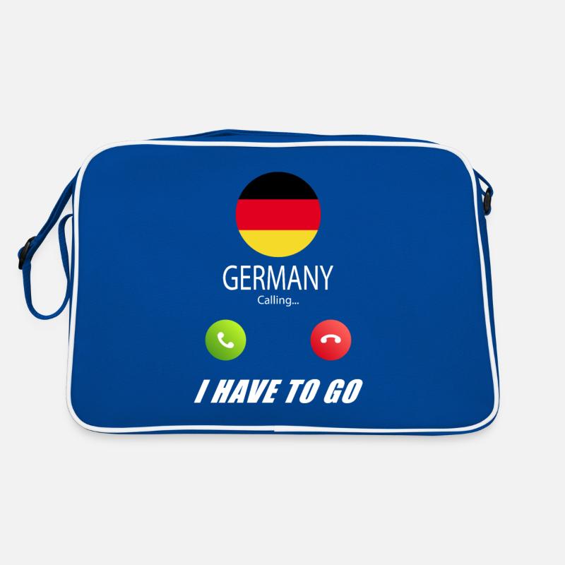 Deutschland ruft an Lusiger Flaggen Spruch Retro Tasche