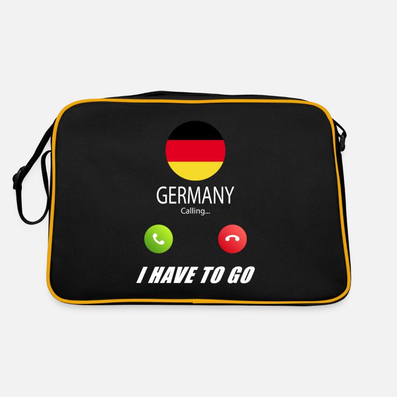Deutschland ruft an Lusiger Flaggen Spruch Retro Tasche