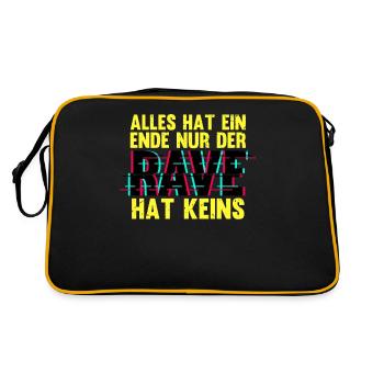 Techno Musik Rave - Retro Tasche - Schwarz/Gold - Hinten