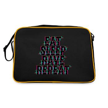 Eat Sleep Rave Repeat Techno - Retro Tasche - Schwarz/Gold - Hinten