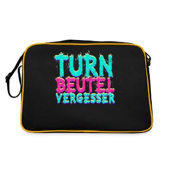 Techno Musik Turnbeutelvergesser - Retro Tasche - Schwarz/Gold - Hinten
