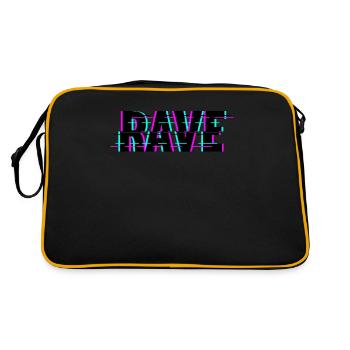 Techno Musik Rave - Retro Tasche - Schwarz/Gold - Hinten