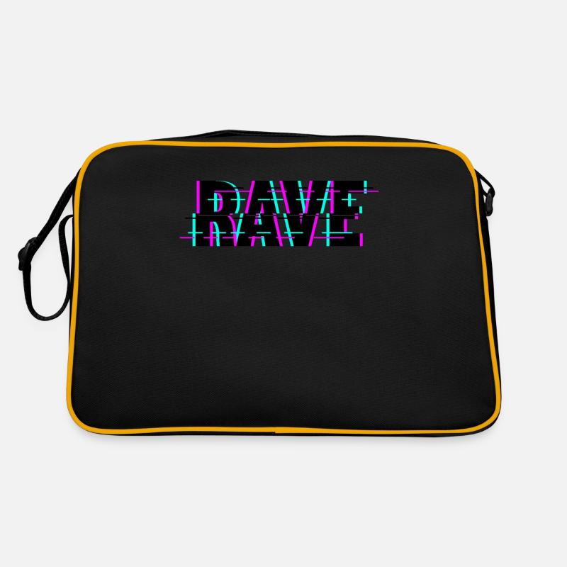 Techno Musik Rave - Retro Tasche - Schwarz/Gold