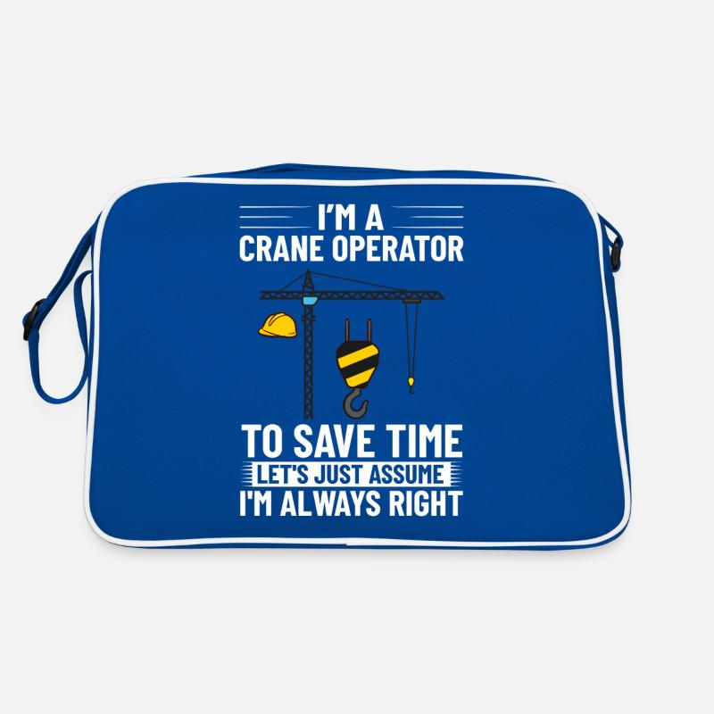 Crane Operator Construction Worker Crane Tower Training Retro Bag