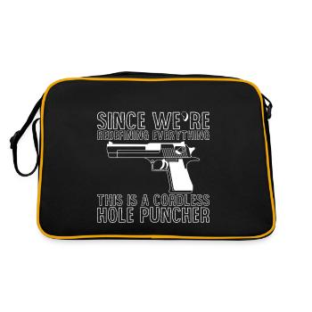 This is a cordless hole puncher 1 - Retro Bag - black/gold - Back