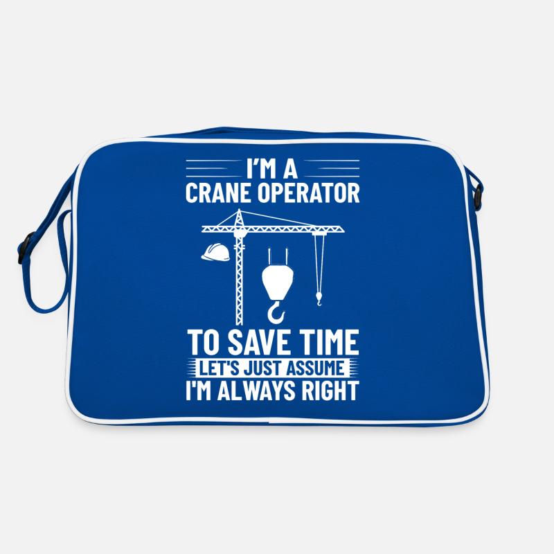 Crane Operator Construction Worker Crane Tower Training Retro Bag