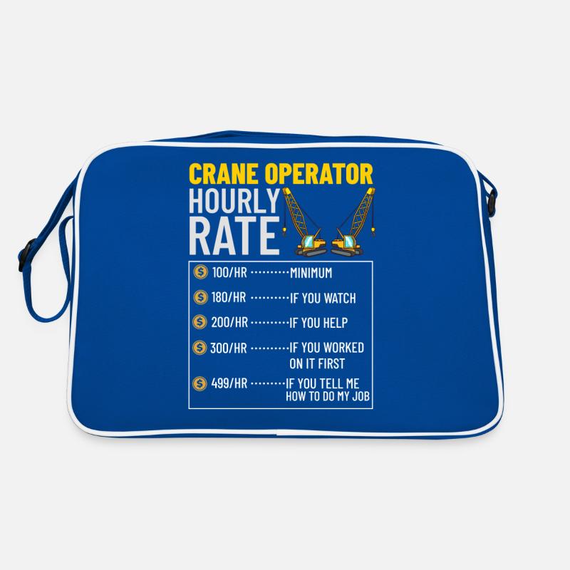 Crane Operator Construction Worker Crane Tower Training Retro Bag
