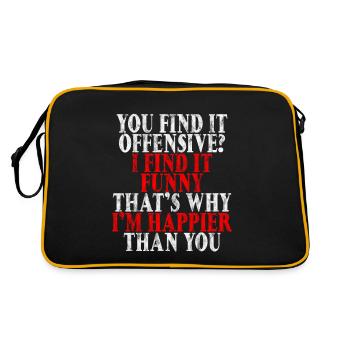 You Find It Offensive, I Find It Funny 3 - Retro Tasche - Schwarz/Gold - Hinten