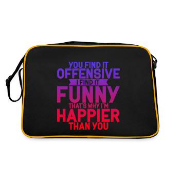 You Find It Offensive, I Find It Funny 4 - Retro Tasche - Schwarz/Gold - Hinten