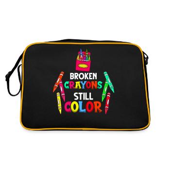 Crayon Box Colored Pencil Wax Case Wax Crayon - Retro Bag - black/gold - Back