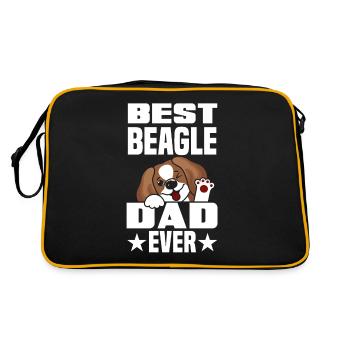 Lustiges Beagle Geschenk Beagle Papa Beagle Dad - Retro Tasche - Schwarz/Gold - Hinten