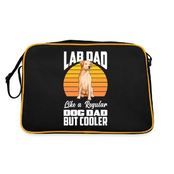 Labrador Dad Labrador Papa - Retro Tasche - Schwarz/Gold - Hinten