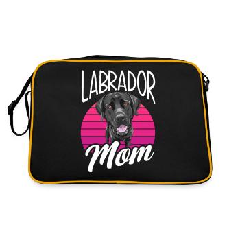 Schwarzer Labrador Labrador Mama - Retro Tasche - Schwarz/Gold - Hinten