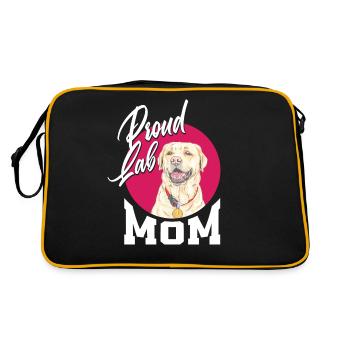 Stolze Labrador Mama - Retro Tasche - Schwarz/Gold - Hinten