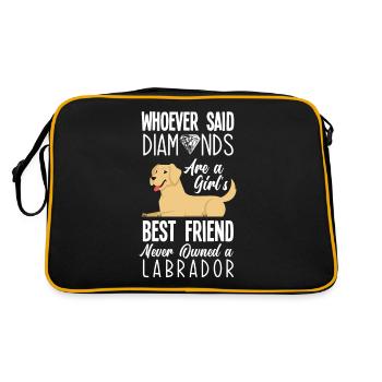 Labrador - Retro Tasche - Schwarz/Gold - Hinten
