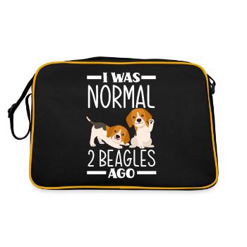 Lustiges Beagle Geschenk - Retro Tasche - Schwarz/Gold - Hinten