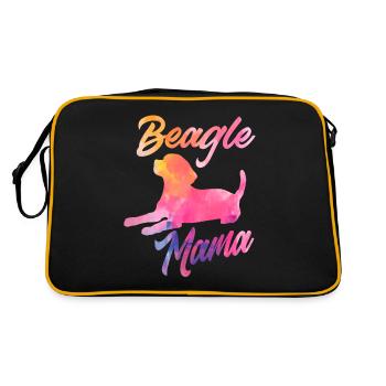 Lustiges Beagle Geschenk Beagle Mama - Retro Tasche - Schwarz/Gold - Hinten