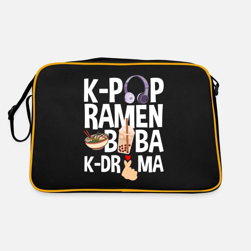 K-Pop K-Drama Musique pop coréenne - Sac Retro - noir/or