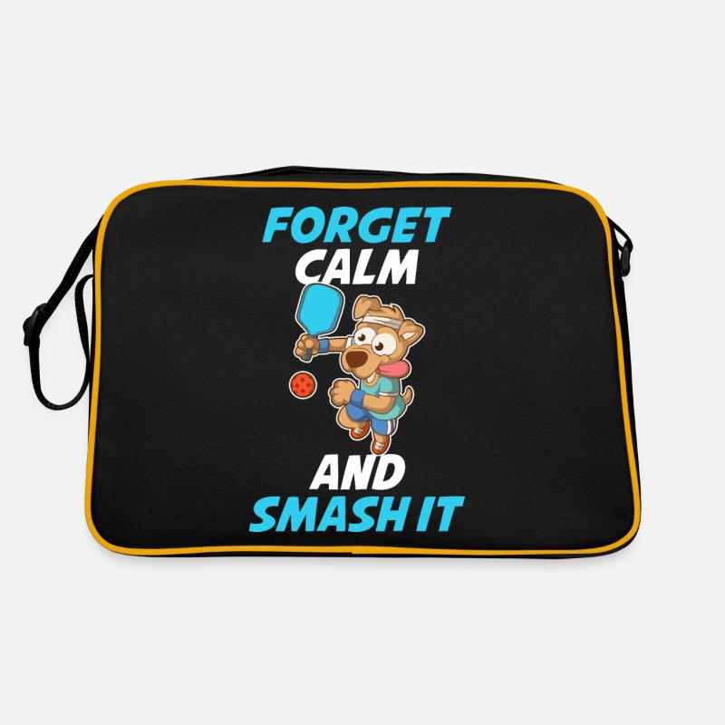 Forget Calm And Smash It Pickleball Gift Retro Bag