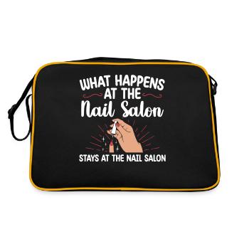 Ce qui se passe dans le salon reste là salon de beauté - Sac Retro - noir/or - Dos