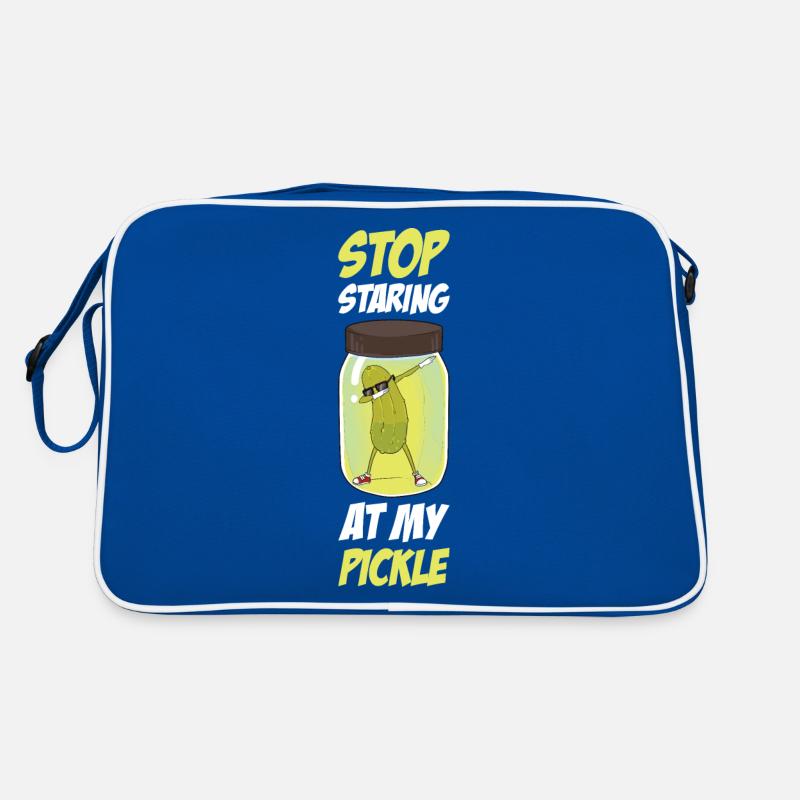 Stop Staring At My Pickle Gurke Geschenk Retro Tasche