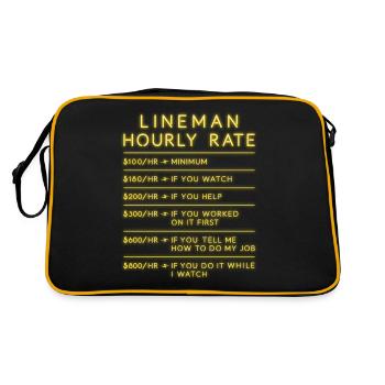 Lineman Tarif horaire Cadeau électricien - Sac Retro - noir/or - Dos